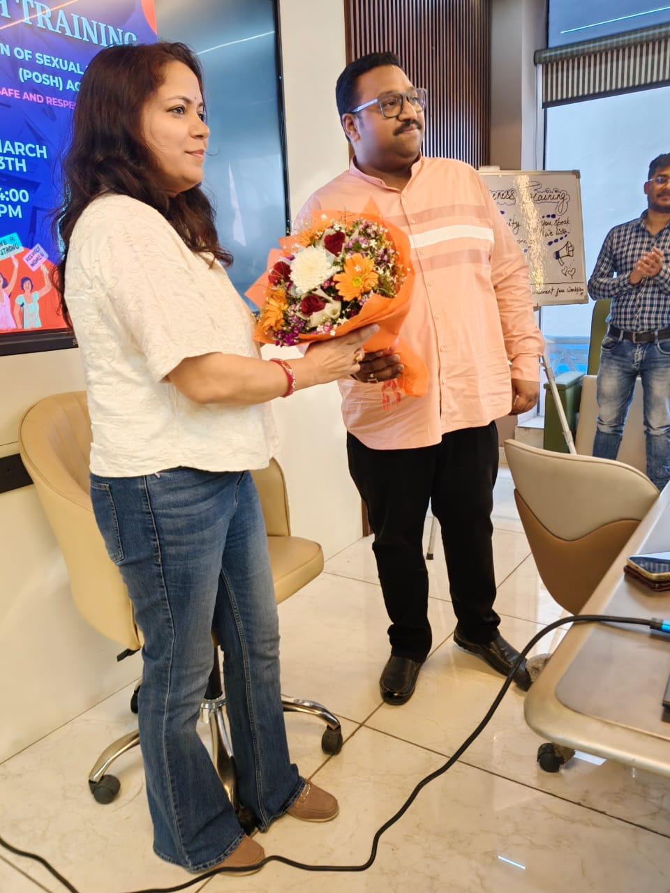 Bouquet felicitation moment